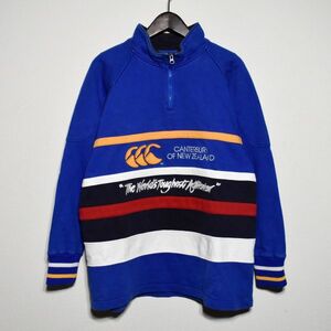 カンタベリー CANTERBURY ハーフジップスウェット ブルー