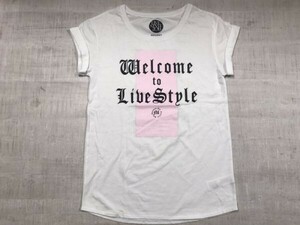 マウジー moussy × 安室奈美恵 LIVSTYLE 2014 ライブ 邦楽 アーティスト ライブ コンサート グッズ 半袖Tシャツ レディース F 白