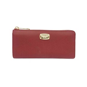 ◆MICHAEL KORS マイケルコース 長財布◆ レッド PVC L字ファスナー レディース ウォレット 服飾小物