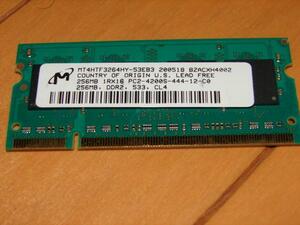 SO-DIMM 256MBx1 DDR2 PC2-4200 CL4.0(Micron)