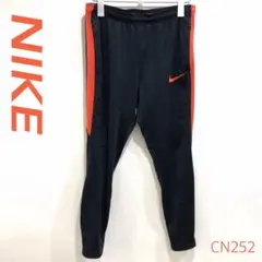 NIKE ナイキ 刺繍ロゴ トラックパンツ ジャージ 下 ブラック×オレンジ系