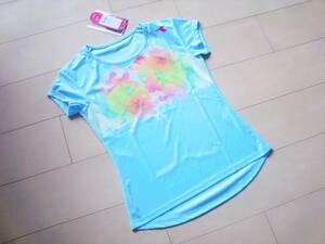 209214　新品　DIADORA　グラフィックTシャツ　水色　M　2－1　￥3200