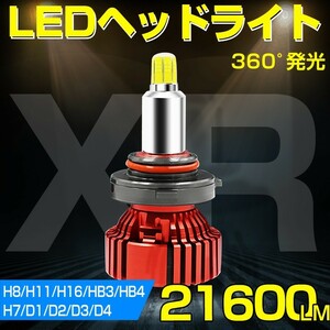 史上最強 21600LM 360度発光 PHILIPS 一体型 LEDヘッドライト H7 H8 H11 H16 H4 HB3 HB4 H1 H3 H3C D1 D2 D3 D4 LEDフォグランプ 送料込 XR