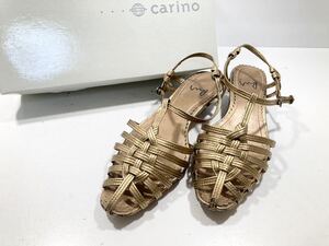 【ag2305013.10】オシャレ！ing バックストラップサンダル　ブラウン系　ゴールド系　イング　サイズ23.5cm ヒール高さ4cm