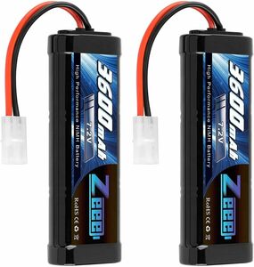 7.2V 3600mAh NiMH TAMIYAプラグ付き 2パック ニッケル水素大容量バッテリー ラジコン製品バッテリー RCカー用 RCボート用