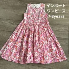 インポートワンピース　花柄　7-8years