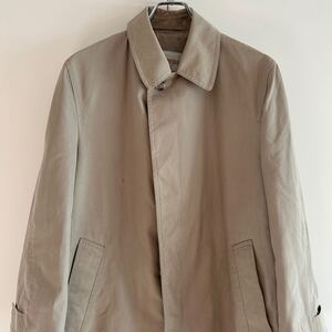 80s 90s LONDON FOG ロンドンフォグ ステンカラーコート バルマカーンコート 36R ベージュ 比翼 古着 大きめ