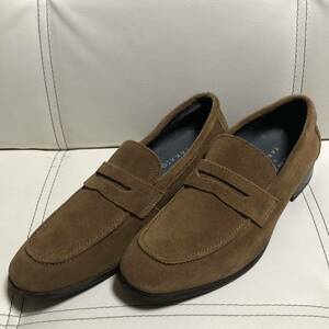 around the shoes × TAKAQ コインローファー 40(25cm) ブラウン レザーシューズ サンド スウェード CROCKETT&JONES