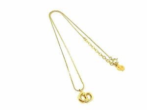 1円 ■美品■ ChristianDior ディオール CDロゴ ヴィンテージ ネックレス ペンダント アクセサリー レディース ゴールド系 AY4325