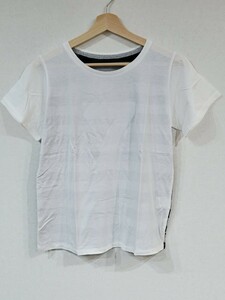 キャノンクリエーション　CombLuxe　後ろ身頃ボーダースパンコール付き半袖Tシャツ　４０