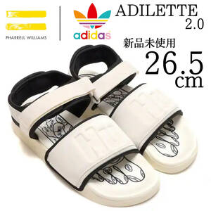 新品 26.5cm アディダスオリジナルス × ファレル ウィリアムス adidas Pharrell ADILETTE アディレッタ サンダル 白 ホワイト 春 夏