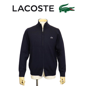 LACOSTE (ラコステ) AH5806 ウォッシャブル ウール ジップアップ ニットセーター LC338 166ネイビー 3-S