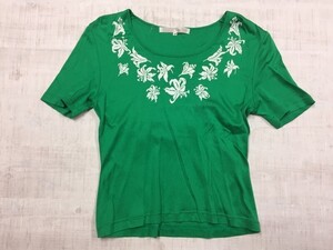 TAKEO de 365 ハイビスカス レイ風 スーベニア リゾート 半袖Tシャツ トップス レディース フロッキープリント 38 緑