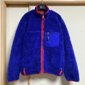 【美品】Patagonia パタゴニア ヴィンテージ クラシックレトロカーディガン フリースジャケット ブルー Sサイズ レトロパイル USA製 FA00