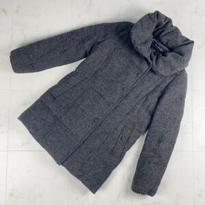 美品 green label relaxing ユナイテッドアローズ Shetland Wool ダウンフェザーロングコート レディース アウター グレー サイズ38*IC236