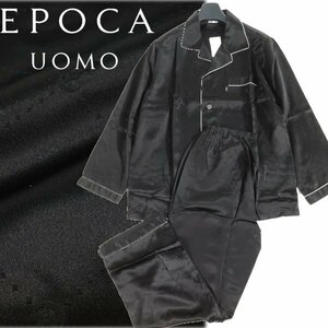 新品1円～★定価4.4万 EPOCA UOMO エポカ ウォモ メンズ サテン織 シルク絹100% 長袖 前閉テーラードパジャマ L オールシーズン ◆8738◆