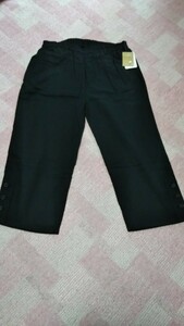 ◆新品・タグ付き◆七分丈パンツ 柔らかで涼しい ダブルガーゼ LLサイズ ブラック