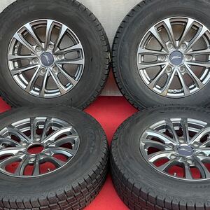 美品ホイール。ハイエース用中古ホイール。FANGファング15 インチ×6J 6H139.7 +33 HANKOOK 195/80R15 107/105Lスタッドレス4本。22年式。