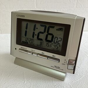 ☆【動作OK】CITIZEN シチズン 目覚まし時計 ８RZ134 Z1858G 電波時計 温度 昭和レトロ 家電 デジタル 保管品