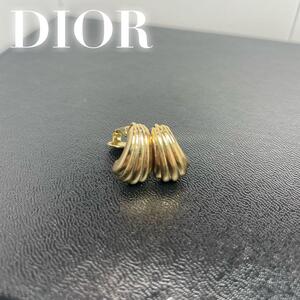 美品★Dior　ピアス　イヤリング　ヴィンテージ　ゴールド　ストライプ