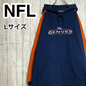 ☆送料無料☆ NFL アメフト Denver Broncos Reebok デンバー・ブロンコス フリースパーカー L ビッグサイズ 全刺繍 22-176