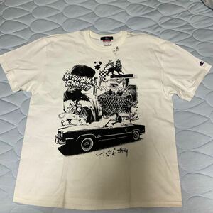 長期間展示品　日焼け黄ばみ有　新品　チャンピオンベース　宇都宮チヤプト3周年Tシャツ　ステューシー　白　サイズL Utsunomiya chapter