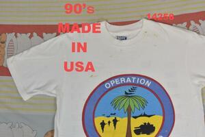 90’ｓ 湾岸戦争 Tシャツ 14258 USA製 砂漠の嵐作戦 ビンテージ