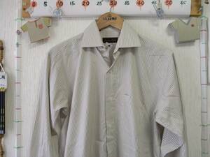 ♪服3567♪ 長袖　カッターシャツ Massimo Dutti　マッシモドゥッティ М　首回37.3cm位 Used　難あり　～iiitomo～