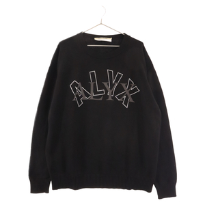 ALYX アリクス DOUBLE LOGO ARCH CREWNECK SWEATER ダブルロゴ アーチロゴ クルーネックニット オーバーサイズセーター ブラック