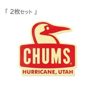 チャムス ステッカー CHUMS Booby Face CH62-1124 Red 新品 防水素材 ＜ 2枚セット ＞