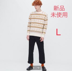 新品未使用 ユニクロ uniqlo アンダーソン jwa jw anderson ユニクロユー ユニクロu スフレヤーンフェアアイルセーター オフホワイト L