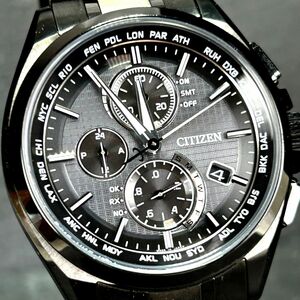 超美品 CITIZEN シチズン ATTESA アテッサ エコドライブ AT8044-56E 腕時計 電波ソーラー アナログ カレンダー チタニウム 動作確認済み