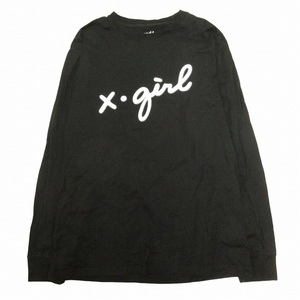 エックスガール x-girl 3D CURSIVE LOGO L/S TEE スリーディー カーシブ ロゴ ロングスリーブ Tシャツ 長袖 プリント クルーネック BLM8