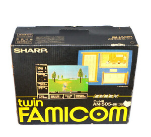 【稀少元箱付属/激レア美品】SHARP シャープ Twin Famicom AN-505 BK ツインファミコン 任天堂 Nintendo FC ゲーム機 当時物 昭和レトロ