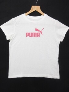 【送料無料】 プーマ PUMA 半袖Tシャツ カットソー ピンクロゴ 白 Mサイズ ■管理番号L19384SSA18-180720-501