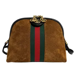 【GUCCI / グッチ】オフィディア ドーム ショルダーバッグ スエード ブラウン