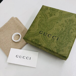 ICH【中古美品】GUCCI グッチ アイコンリング 指輪 GGロゴ Au750刻印 2699 VI ホワイト 12号 美品〈182-250120-AA-01-ICH〉