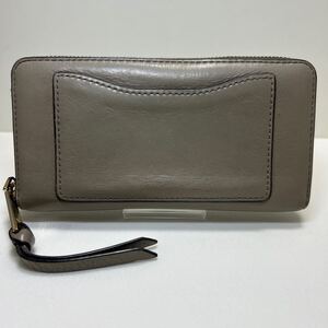 ◆MARC JACOBS マークジェイコブス　ラウンドジップ 長財布　M0008168◆　本革　小銭入れ有　グレー 【USED】 1015