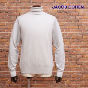 秋冬/JACOB COHEN/Lサイズ/タートルネック ニット U S D16 80 ウール 無地 ガーメントダイ イタリア製 新品/ライトグレー/jd452/