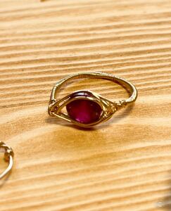 -SUI8- No.59 ルビーのリング指輪　K14GF サイズ12号　a Ruby ring K14GF size12