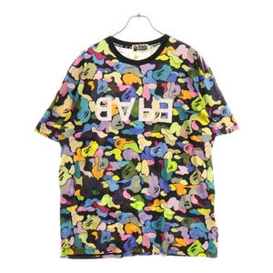 A BATHING APE アベイシングエイプ マルチカモBAPEロゴプリント半袖Tシャツ カットソー 001CSG801002X