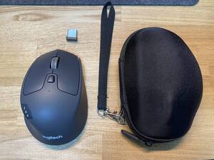 Logitech M720 Triathlon Wireless Mouse キャリーケース付き　外装新品交換、静音スイッチ、ソール交換済み（ロジクール海外流通品）