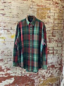 90s Ralph Lauren PLAID FLANNEL SHIRT The Big Shirt ラルフローレン チェックシャツ フランネルシャツ ビッグシャツ 80s 送料無料