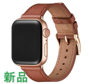 [新品]apple watch バンド ブラウン/ローズゴールド 42mm 44mm　..