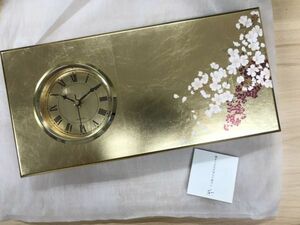 箔一　金沢金箔　HAKUICHI クオーツ QUARTZ 桜に流水　スタンド時計　箱あり　新品