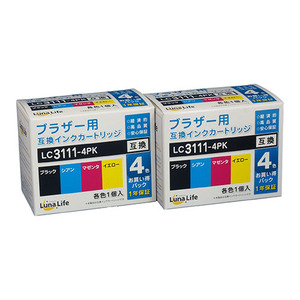 ワールドビジネスサプライ Luna Life ブラザー用 互換インクカートリッジ LC3111-4PK 4本パック×2個お買い得セット LNBR3111/4P*2PCS /l