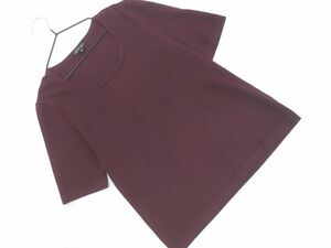 ネコポスOK INDIVI インディヴィ ニット カットソー size38/ワイン ■◆ ☆ egb0 レディース