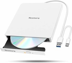  CD DVDドライブ 外付け 静音 DVDプレーヤー 外付けDVDドライブ USB3.0＆Type-C両接続 読取/書込可 CDプレーヤー バスパワー駆動 