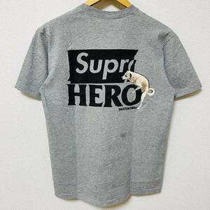 Supreme ANTIHERO Dog Tee Heather Grey Black S 22ss 2022年 ヘザーグレー 黒 ブラック アンタイヒーロー ドッグ ボックスロゴ