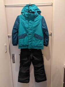 BURTON スキー スノーボードウェア ジュニア 用 上下セット 中古 バートン XS 〜7歳125cm頃目安 即決時オマケヘルメット1個付